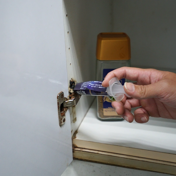 滅蟑服務，利用點膠方式將餌劑點在室內角落